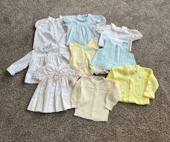 vintage baby girls clothing lot bundle tops, dres… - image 10