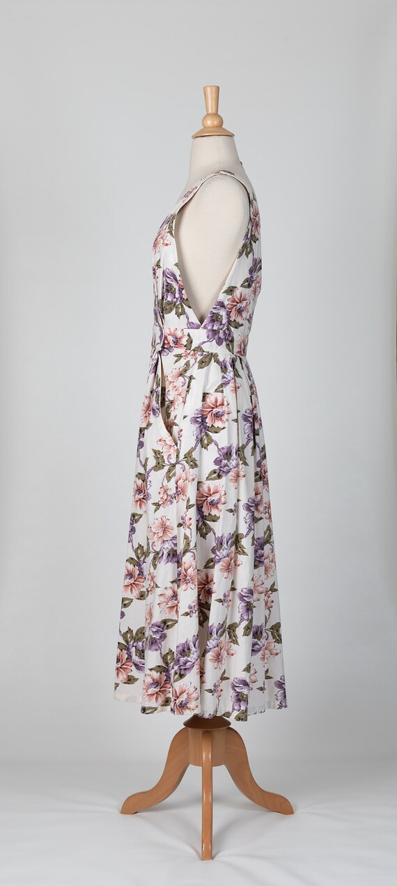floral midi dress | 80s floral dress - image 5