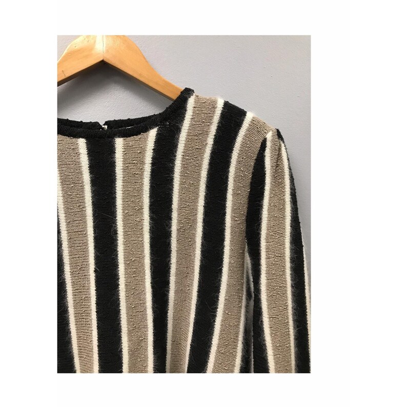 vintage 1980s striped sweater M retro petite 80s image 4