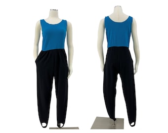 vintage 80s jumpsuit stirrups colorblock 1980s PG Collections Ginger Bort