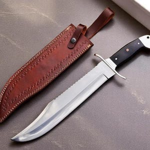 Custom Handmade D2 Steel Knife , Hand Forged Blade Survival Bowie Knife - Hunting Knife Camping Knife , Gift For Him , Gift For Dad