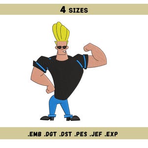 Cartoon Muscle Pose Embroidery Design – Funny Gym Guy Machine Embroidery – Strong man design - 4 Sizes – Pes, EMB ,Dst, Jef, DGT, Exp