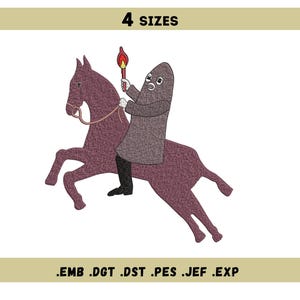 Cartoon Horse Rider Embroidery Design – Funny Cowboy  Machine Embroidery – 4 Sizes – Instant Download (Pes, emb, dst, dgt, jef)
