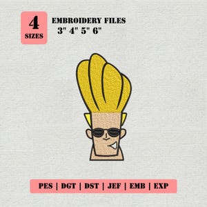 Retro Cartoon Boy Embroidery File – Stylish Attitude Dude Stitch Design - 4 sizes