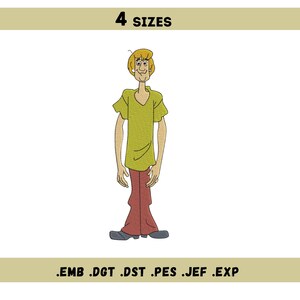 Scooby doo Embroidery Design, Cartoon Character Machine Embroidery File, Tall man design, 4 sizes, Instant Download