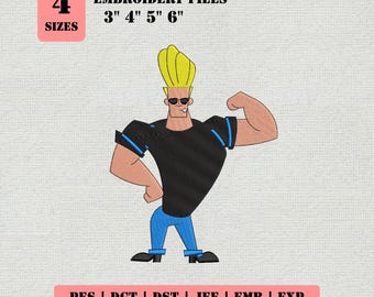 Retro Cartoon Embroidery Design: Muscle Man Pose Machine embroidery, Digital File, 4 Sizes Included