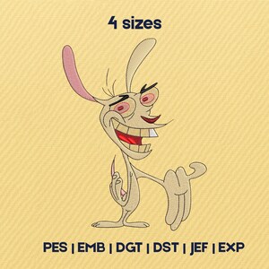 Ren Cartoon Stickdatei – lustige Charaktere Maschinenstickerei – 4 Größen – Sofort Download
