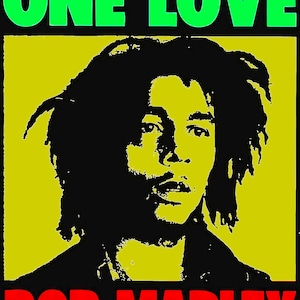 One Love Bob Marley, PNG format, 300 dpi
