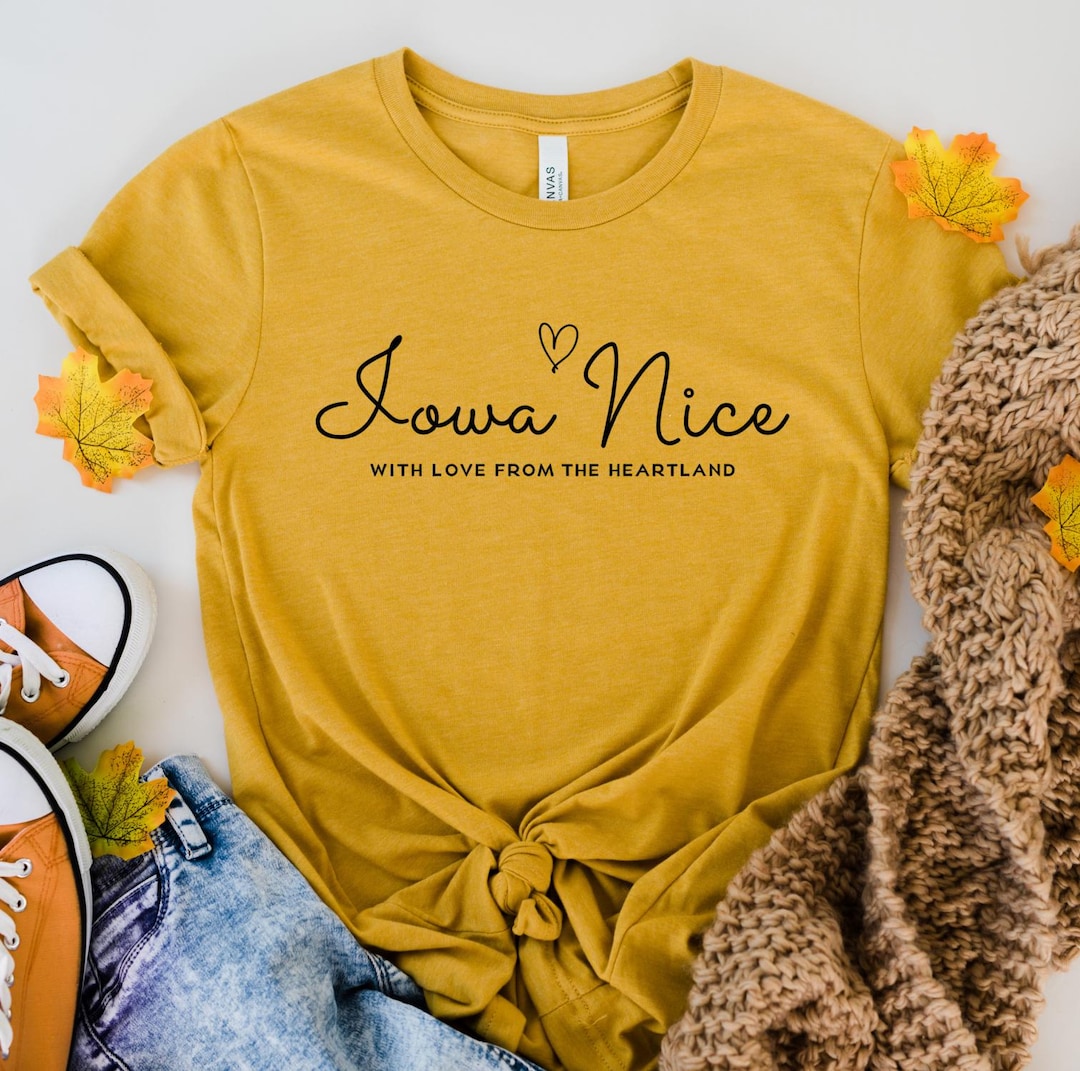 Iowa Nice With Love From the Heartland Short Sleeve Graphic Tee - Etsy