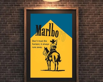 Vintage Marl boro Western Poster Print – Retro Tobacco Wall Art