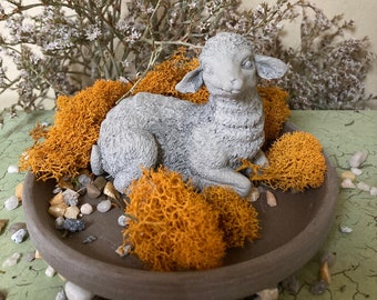 Lamb Sheep Easter Concrete Garden Statue | Planter Pot Statue | Spring Decor | Handmade Ewe