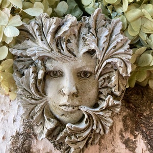 Greenman Green Woman Small Face Wall Plaque | Gardeners Gift | Valentine Gift | Handmade