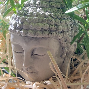 Buddha Head Garden Statue Zen Decor Handmade
