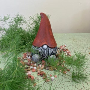Handmade Concrete Cement Gnome Fairy Whimsical Garden Gift Statue image 5