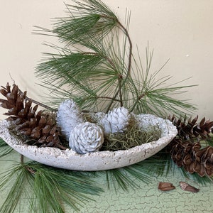 Concrete Set of 3 Pinecones | Pine Cones Cement Garden Statue | Woodland Rustic Decor | Gift for Gardener | Conifer Cone