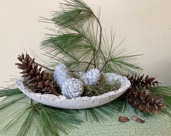 Concrete Set of 3 Pinecones | Pine Cones Cement Garden Statue | Woodland Rustic Decor | Gift for Gardener | Conifer Cone