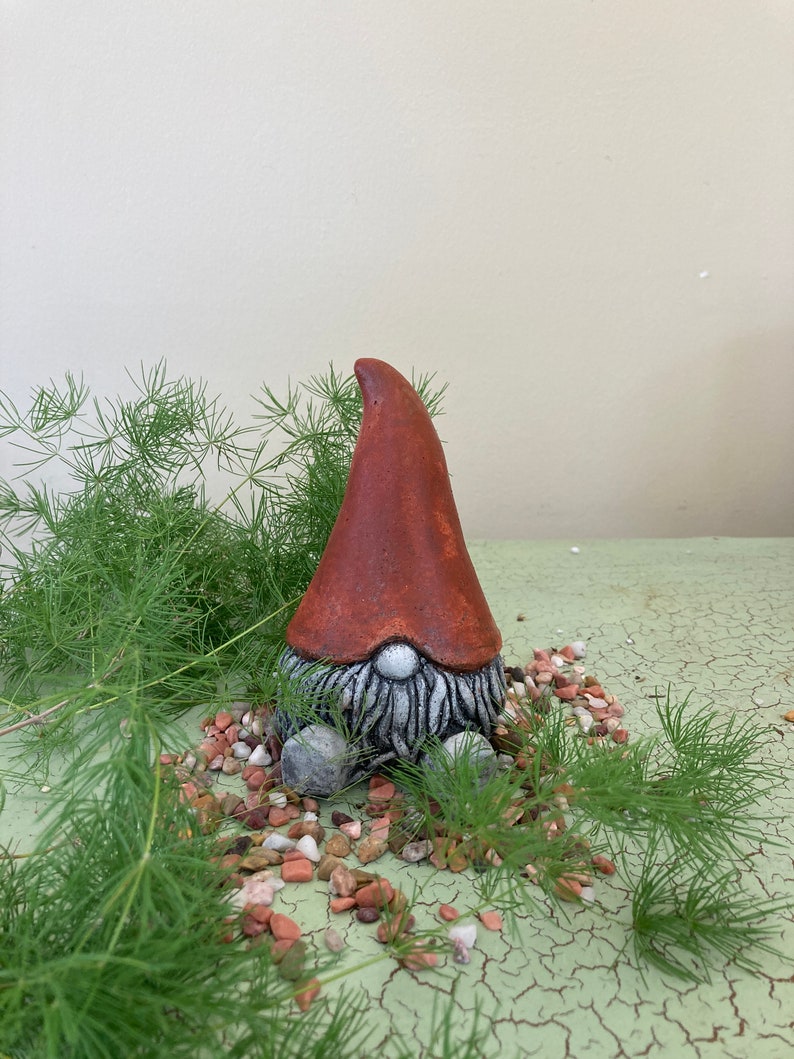 Handmade Concrete Cement Gnome Fairy Whimsical Garden Gift Statue image 5