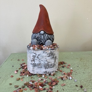 Handmade Concrete Cement Gnome Fairy Whimsical Garden Gift Statue image 7