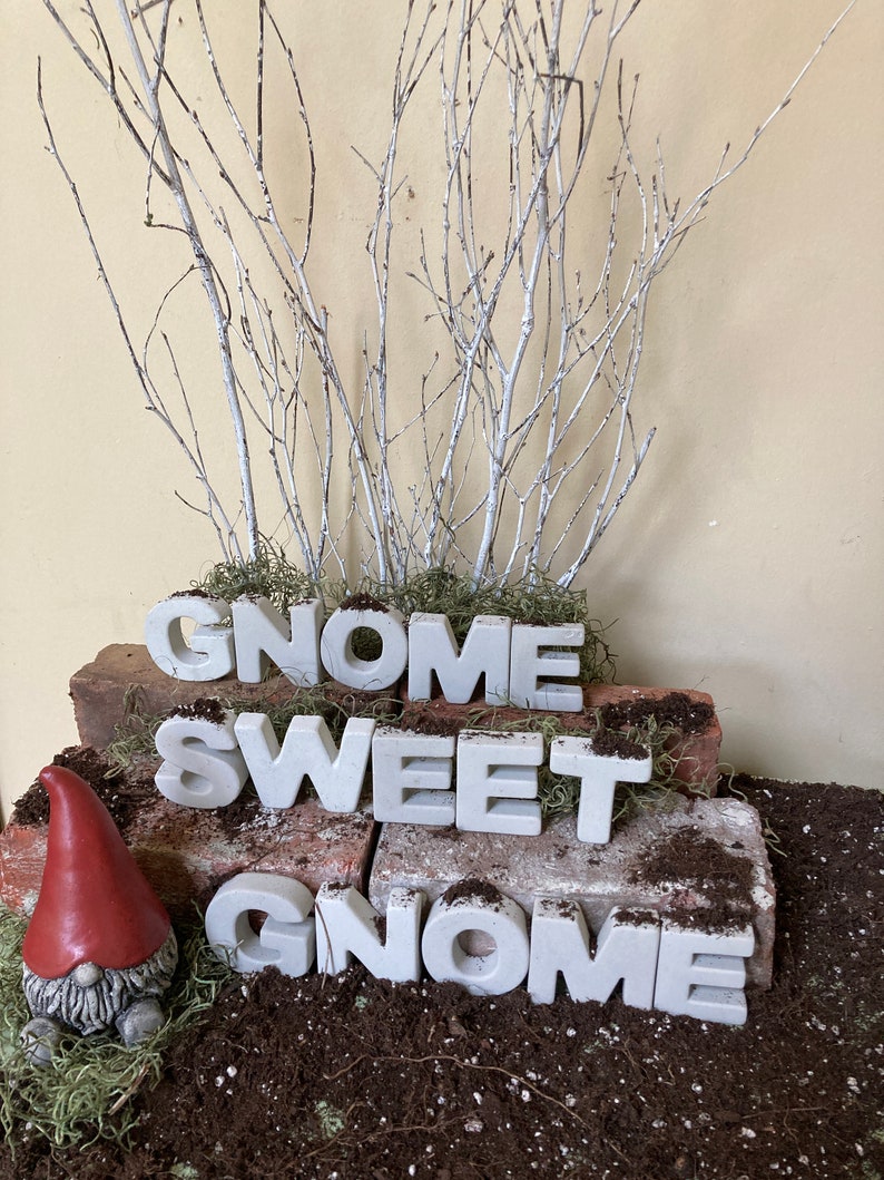 Handmade Concrete Cement Gnome Fairy Whimsical Garden Gift Statue image 3