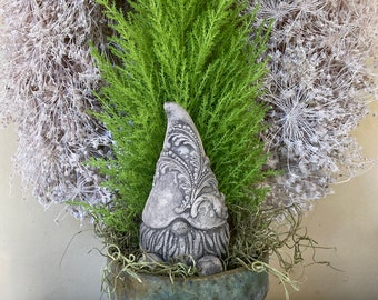 Concrete Gnome Statue | Three Musketeer  D'Artagnan | French Baroque Garden Gnome | Cartouche Royal Scroll Work | Gardener's Gift | Handmade