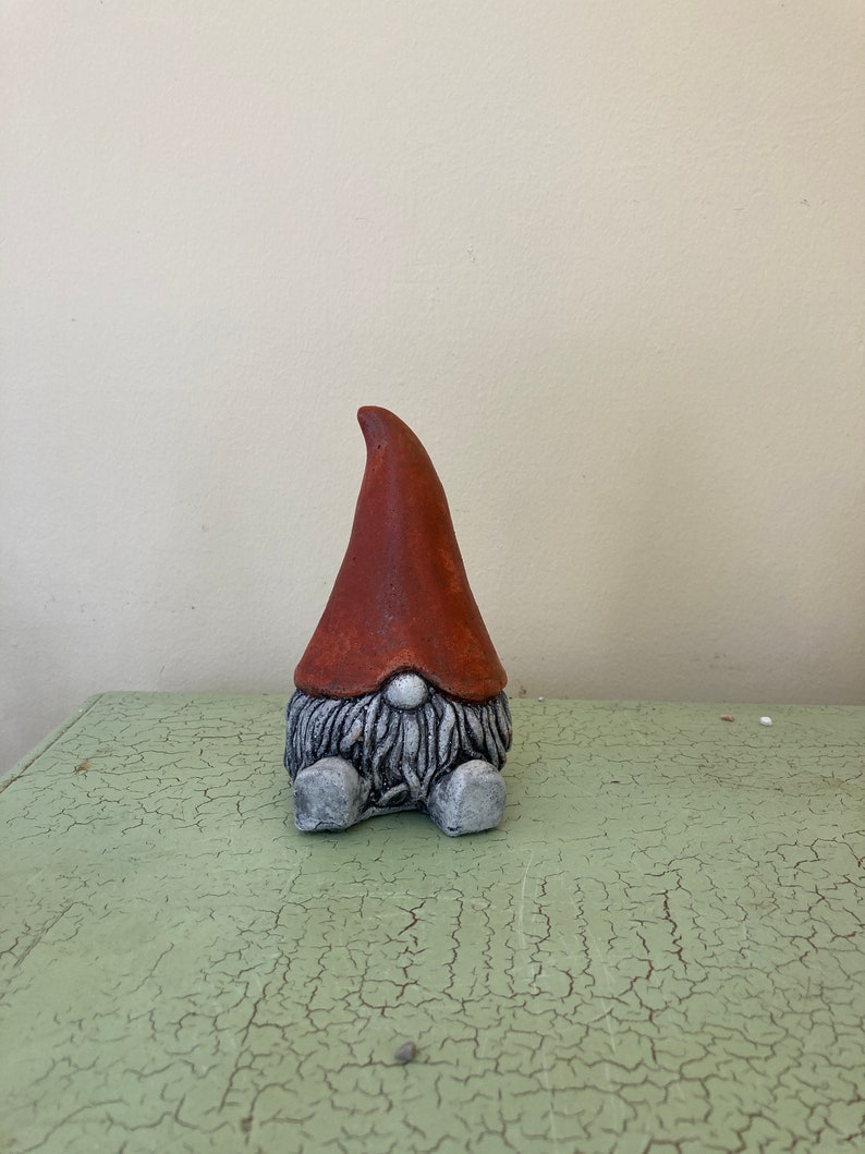 Handmade Concrete Cement Gnome Fairy Whimsical Garden Gift Statue image 10
