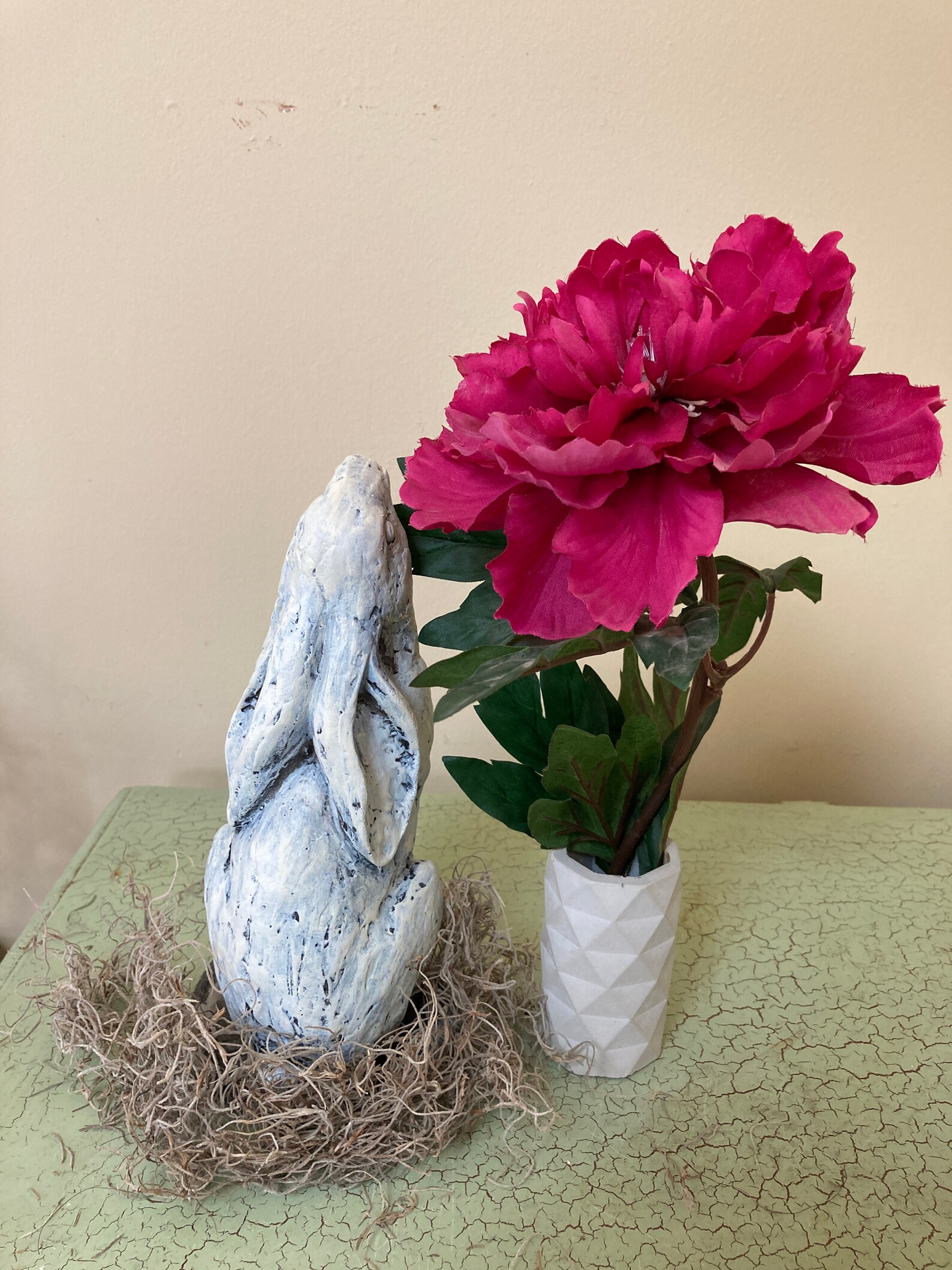 Bunny Garden Moon Gazing Statue Rabbit Hare Easter Bunny Etsy