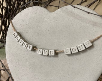 Personalized Concrete Heart Wall Hanging | Valentine Anniversary Mother's Day Gift | Wedding Bridal Shower | Sweetheart Message