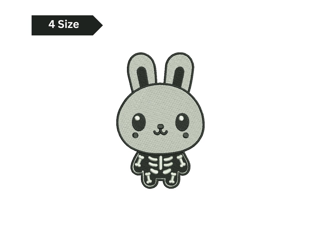 Skeleton Bunny Embroidery Design, Halloween Art (digital Download) - Etsy