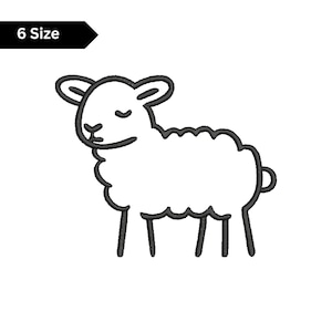 Sleeping Sheep Embroidery Design: Farm Animal Art (Digital Download)