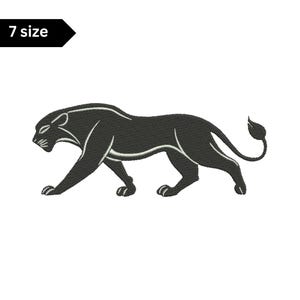 Broderidesign med svart panter: Vilda djurkonst (digital nedladdning)