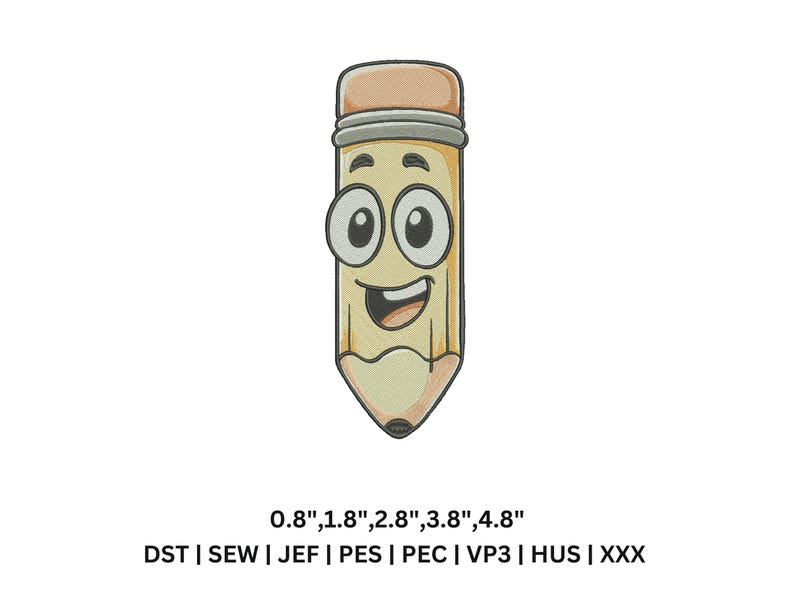 Pencil Machine Embroidery Design, School Art (digital Download - Etsy