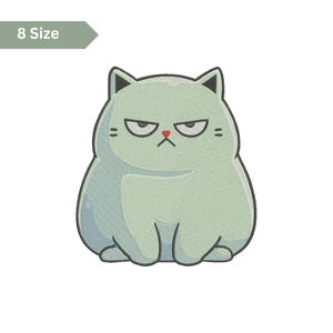 Grumpy Cat Machine Embroidery Design: Cartoon Animal Art (Digital Download)