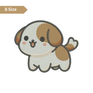 Cute Puppy Embroidery, Machine Embroidery Design, Embroidery Pattern, Embroidery Files, Cartoon Animal Embroidery Art, Digital Download