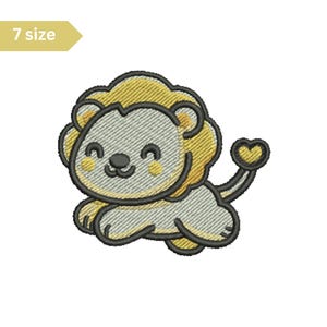 Cute Lion Embroidery, Machine Embroidery Design, Embroidery Pattern, Embroidery Files, Animal Embroidery Art, Digital File, Instan Download