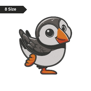 Disegno da ricamo pulcinella di mare, arte animale (download digitale)