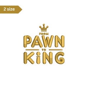 Pawn King Embroidery, Machine Embroidery Design, Embroidery Pattern, Embroidery Files, Chess Embroidery Art, Digital File, Instan Download