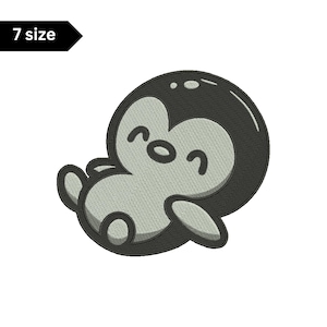 Cute Penguin Embroidery, Machine Embroidery Design, Embroidery Pattern, Embroidery Files, Kawaii Animal Embroidery Art, Digital Download