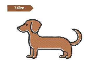 Dachshund Dog Embroidery Design: Cartoon Pet Animal Art (Digital Download)