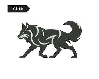 Wolf Silhouette Machine Embroidery Design (Digital Files)