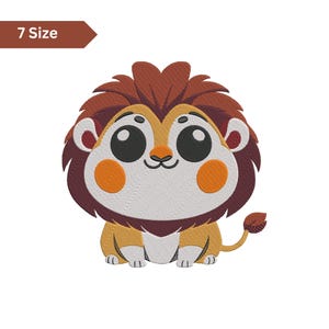 Cute Lion Embroidery, Machine Embroidery Design, Embroidery Pattern, Embroidery Files, Animal Embroidery Art, Digital Download