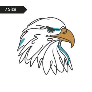 Bald Eagle Head Machine Embroidery Design: Wildlife Bird Art (Digital Download