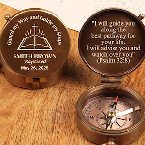 Compass, Engraved Compass, Baptism Gift, Baptism Compass, First Communion Gift Boy, Confirmation Gift, Personalized Compass
