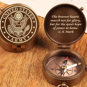US Army Engraved Compass, Deployment Gift, Personalized Compass, Gifts For Retired Military Personnel, Soldier Gift, Gifts for my Son