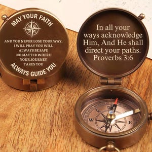 Personalized Compass, First Communion Gifts for Boys,Confirmation Gifts,Baptism Gifts,Godfather Godmother Gifts,Christening Gifts for Godson