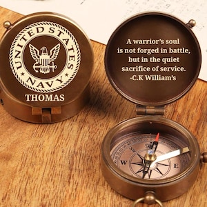 US Army Engraved Compass, Soldier Gift, Gifts for my Son, Deployment Gift, Personalized Compass, Gifts For Retired Military Personnel