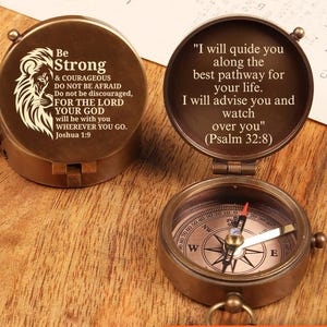 Baptism Gift, First Communion Gift, Confirmation Gift, First Holly Communion Gift, Personalized Compass, Custom Engraved Compass