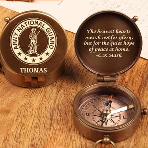 Engraved Compass, US Army Compass, Deployment Gift, Personalized Compass, Gifts For Retired Military Personnel, Soldier Gift