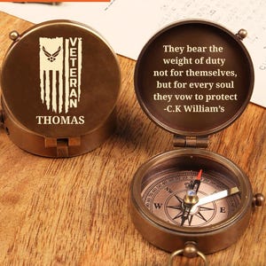 US Military Veteran Gifts, US Army Engraved Compass, Deployment Gift, Personalized Compass,Gifts For Retired Military Personnel,Soldier Gift
