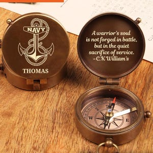 U.S Navy Gift, Engraved Navy Working Compass, United States Navy Retirement Gift, Personalized Antique Compass, Navy Class Graduation Gifts