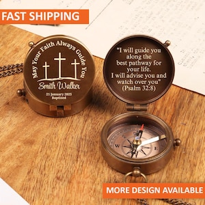 Personalized Compass, Adventure Awaits Compass, Confirmation Gift, Baptism Gift, Religious Gift,Personalized Compass,Custom Engraved Compass